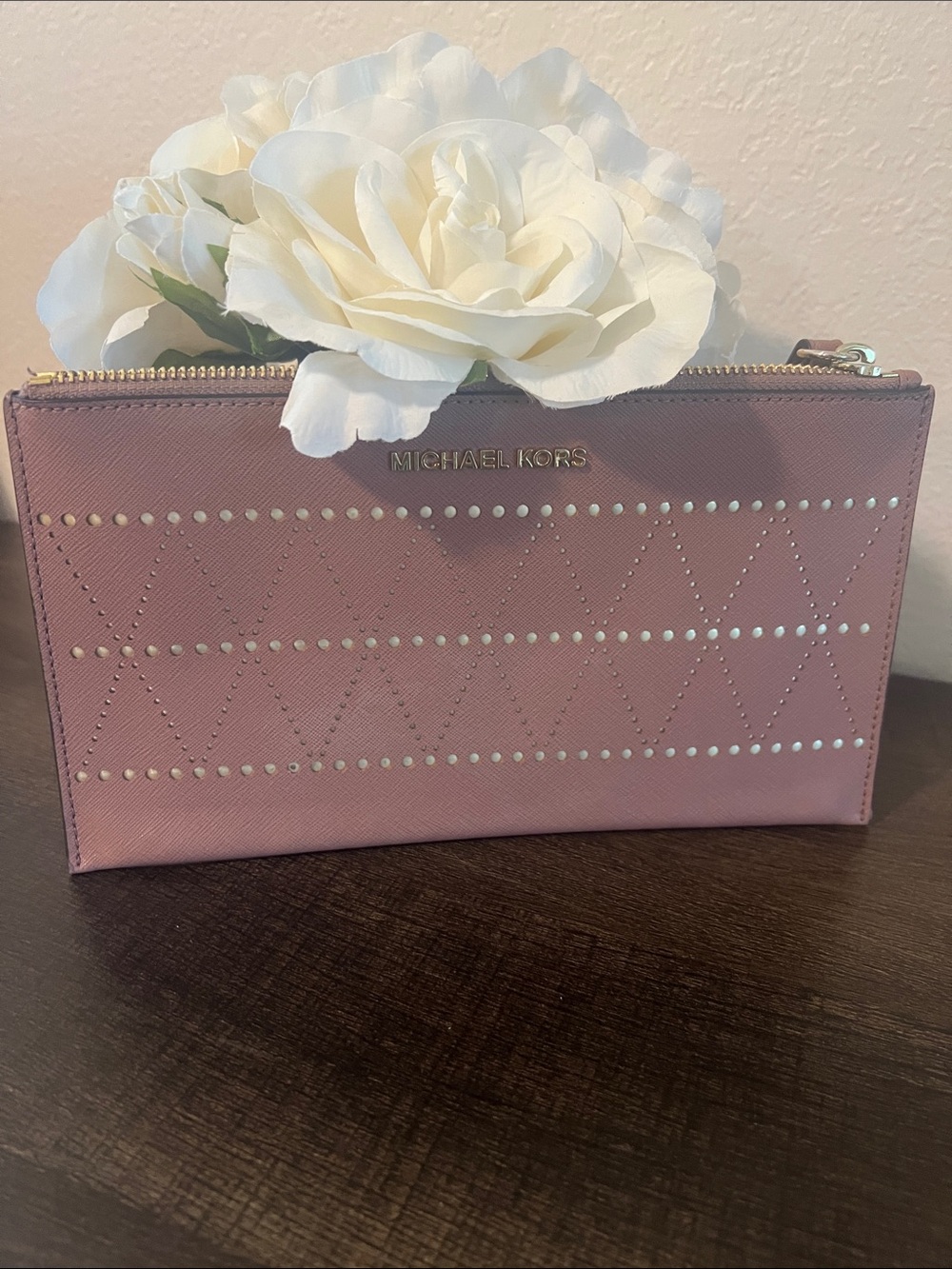 Michael Kors Jet Set Large Perforated Wristlet